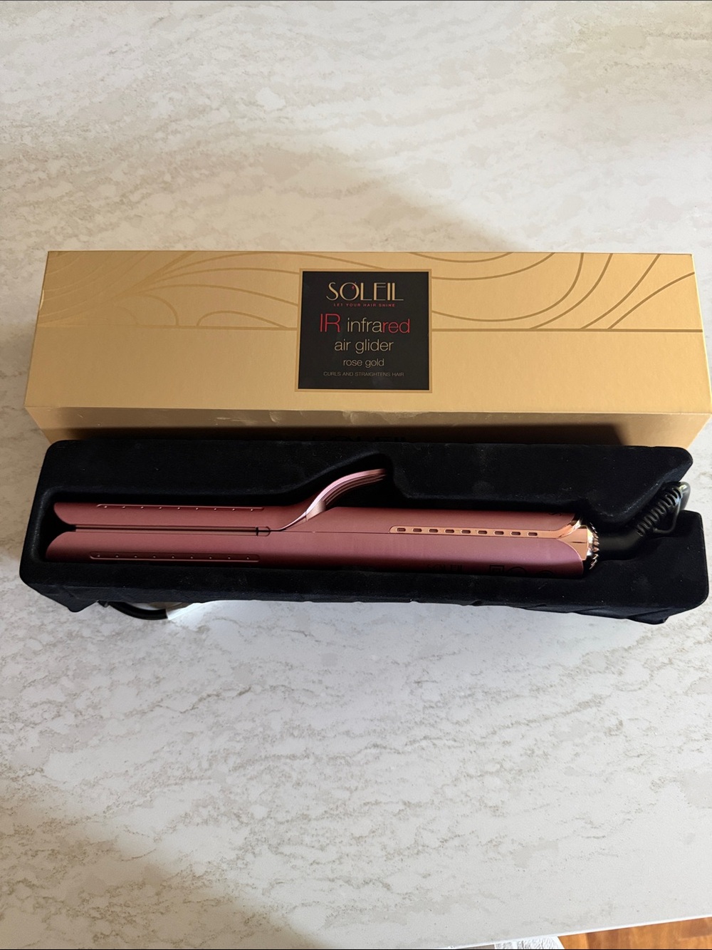 Soleil IR Infrared Air Glider Hair Straightener - Rose Gold